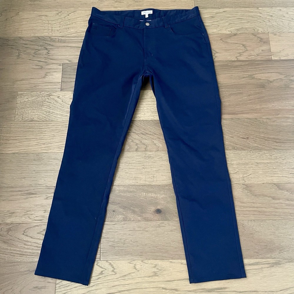 Peter Millar EB66 Performance Five Pocket Pants Mens 36x32 Blue Classic Stretch