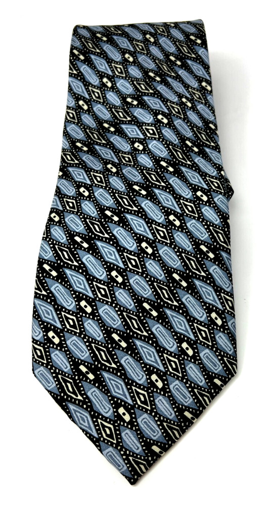 Metropolitan Museum Of Art Men's Silk Tie Gray Black Geometric Design