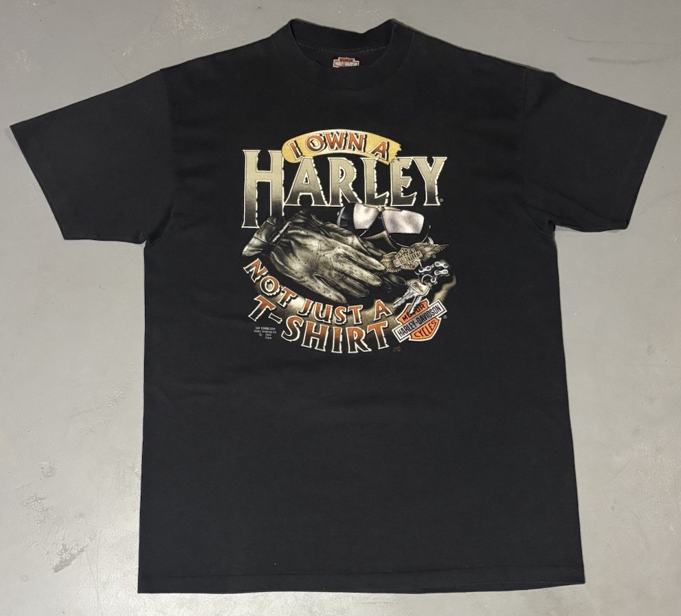 Vintage 90s 3D Emblem Harley Davidson I Own A Harley Not Just A t Shirt Mens XL