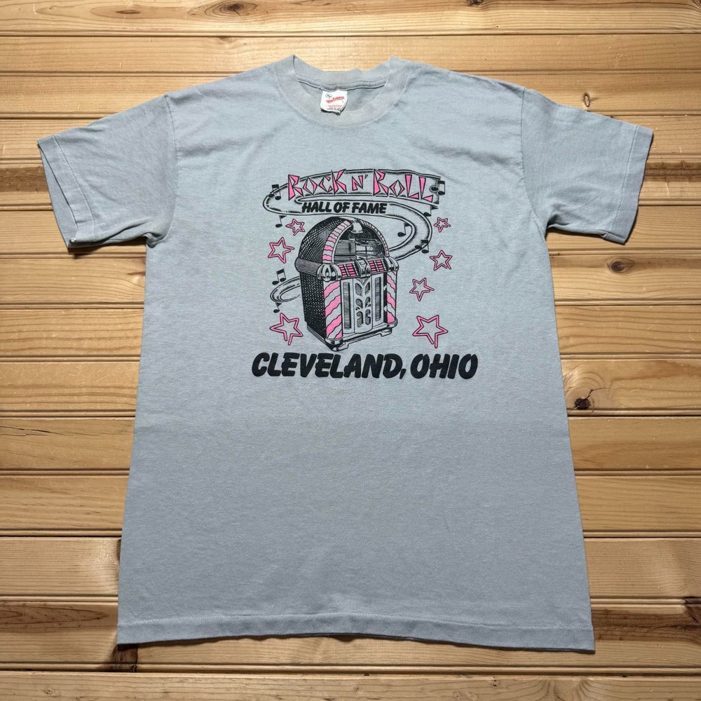 Vintage 90s Rock N' Roll Hall of Fame Jukebox Cleveland Ohio T-Shirt USA - Large