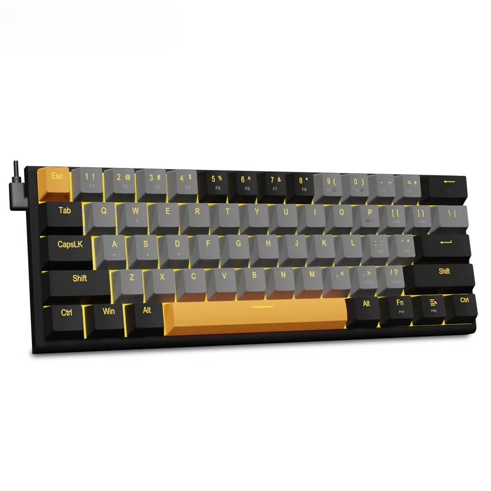 USB Mechanical Gaming Keyboard with Red Switch 61 Keys Russian Brazilian Layout