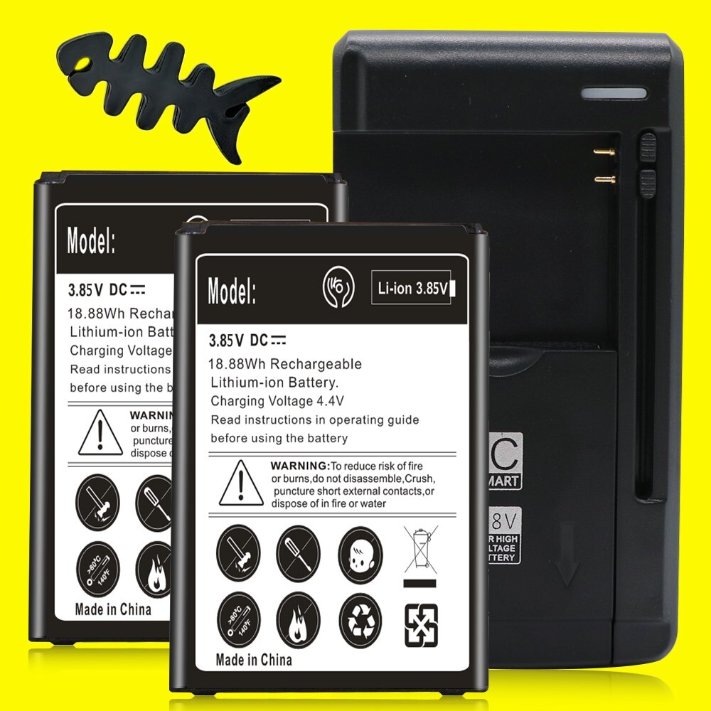 High-Capacity 3220mAh Dual Battery Rapid Charger for LG Rebel 3 LTE L157BL  