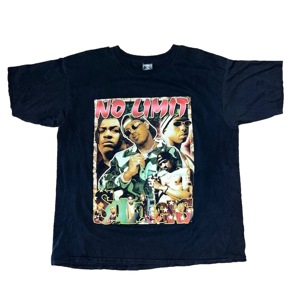 RARE DOUBLE SIDED VINTAGE RAP TEE- MASTER P & NO LIMIT SOLDIERS SILKK MYSTIKAL