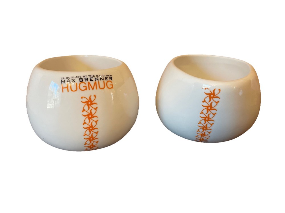 Max Brenner Bald Man Hug Mug Set for Hot Chocolate 2 Pack