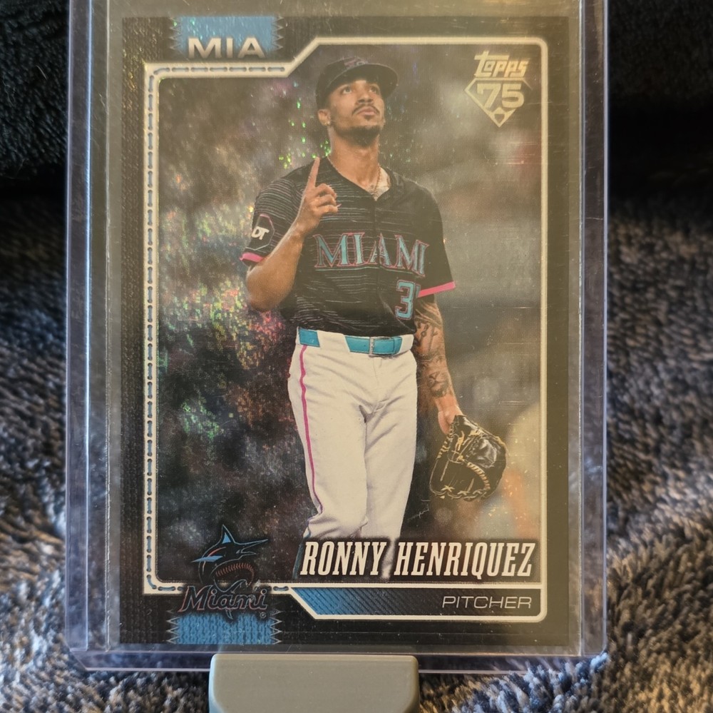 Topps 2026 Series 1 Ronny Henriquez Marlins #290 Black Diamante /10