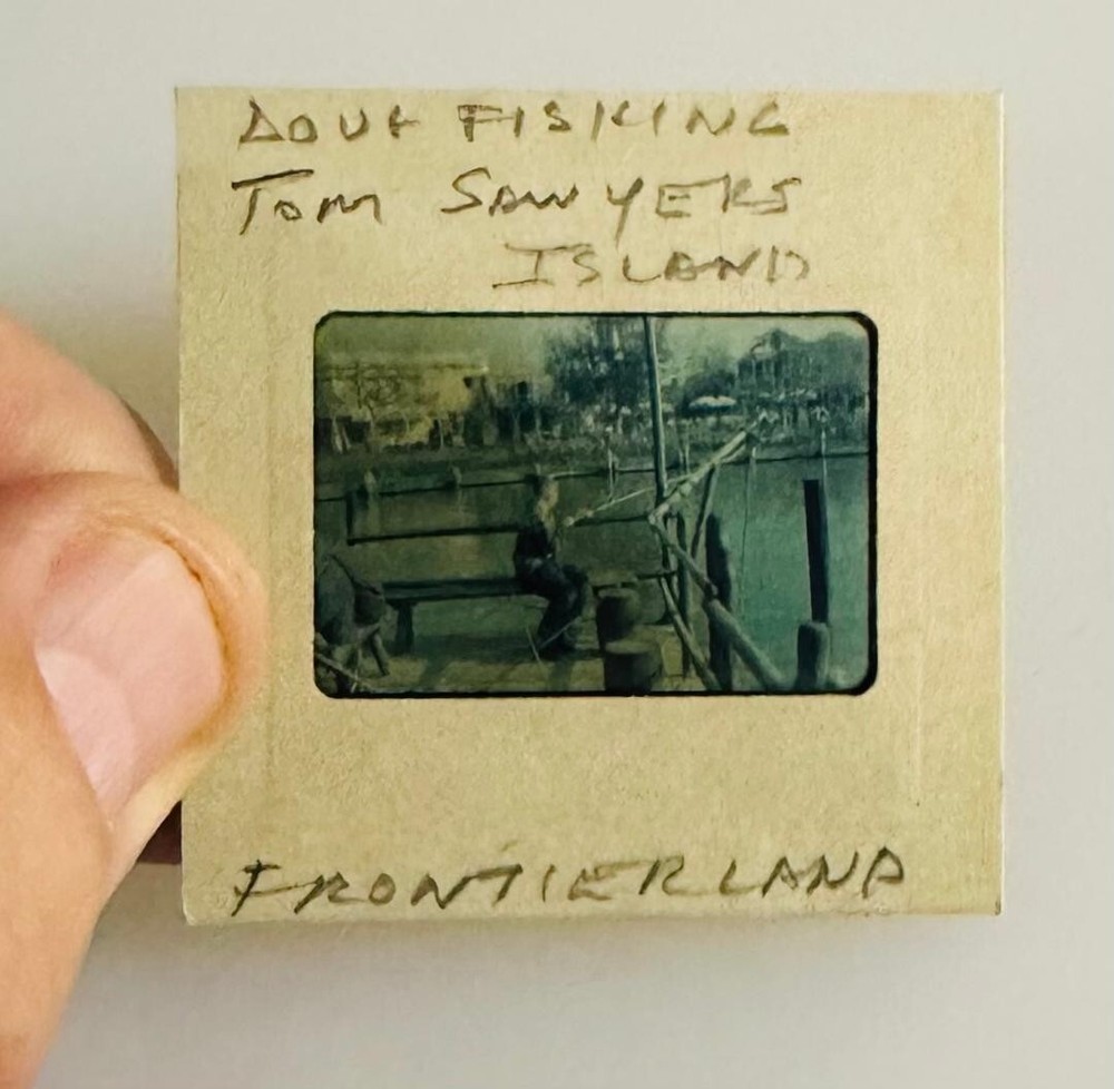 1956 Fishing at Disneyland Tom Sawyer Frontierland RARE Negative / Slide