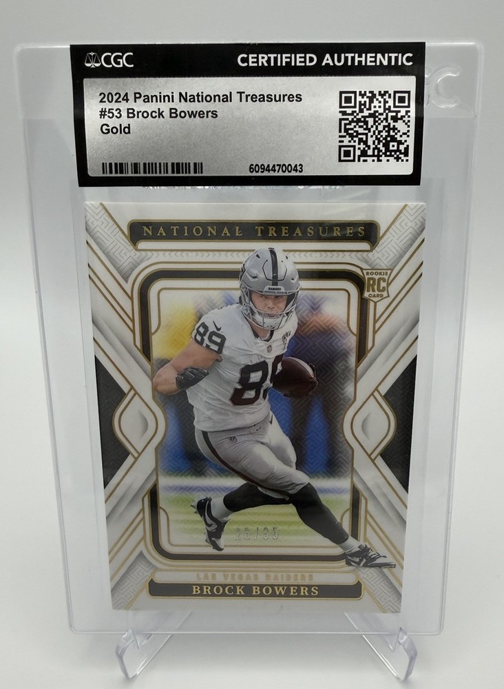 2024 Panini National Treasures - Brock Bowers #53 Gold /35 (RC)