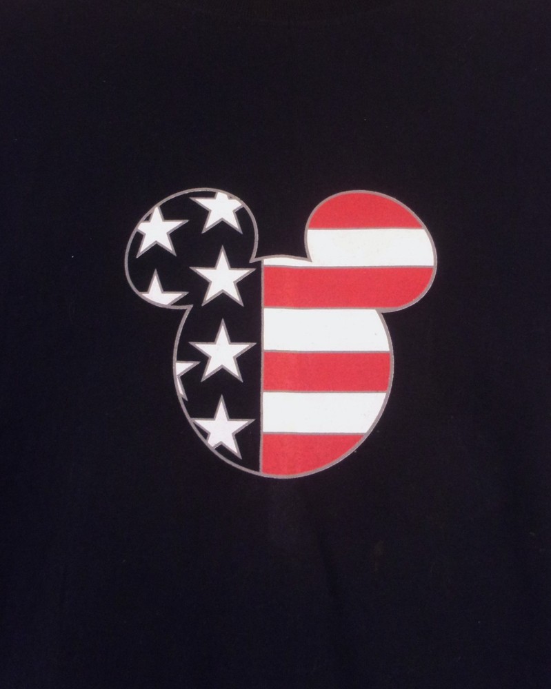 vintage 00s Y2K Walt Disney World USA Flag Mickey Mouse T-Shirt sz XL