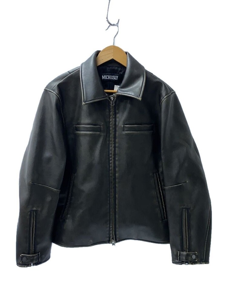 Michixsly Brown Plain Leather Blouson Jacket Free Size 1306