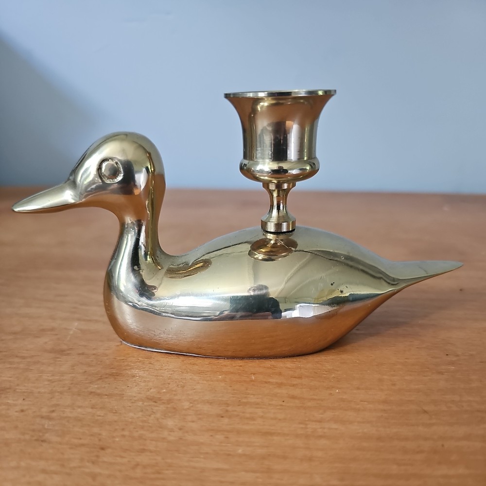 Brass Duck Candle Holder 6 X 3.5