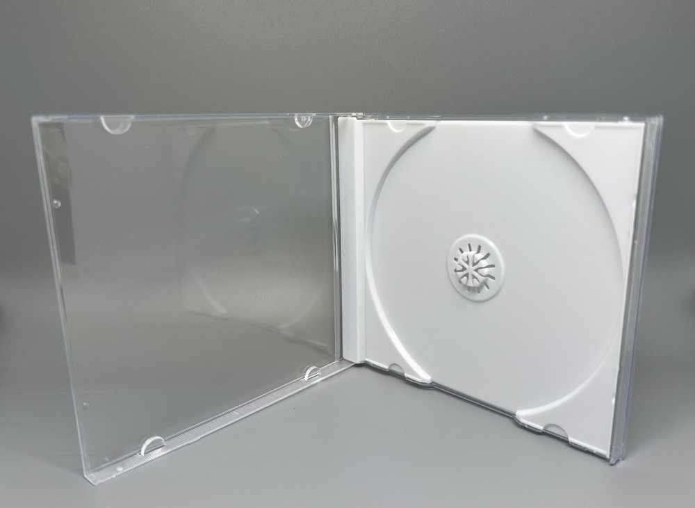 2 PCS STANDARD 10.4MM SINGLE CD JEWEL CASES W WHITE TRAY SH001PK FREE SHIPPING