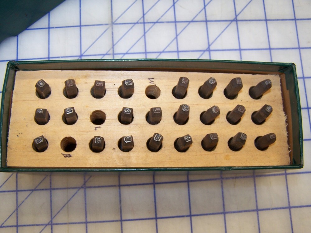 Hanson Co 3/32 Ace Machinist Steel Letter Punch Set Alphabet Marking Stamps-image