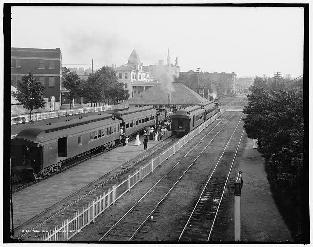Photo:Suburban Station Petoskey Michigan Train Depot c1906