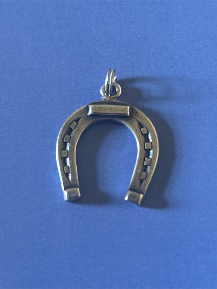 925 Sterling Silver Vintage Horseshoe Good Luck Charm Pendant