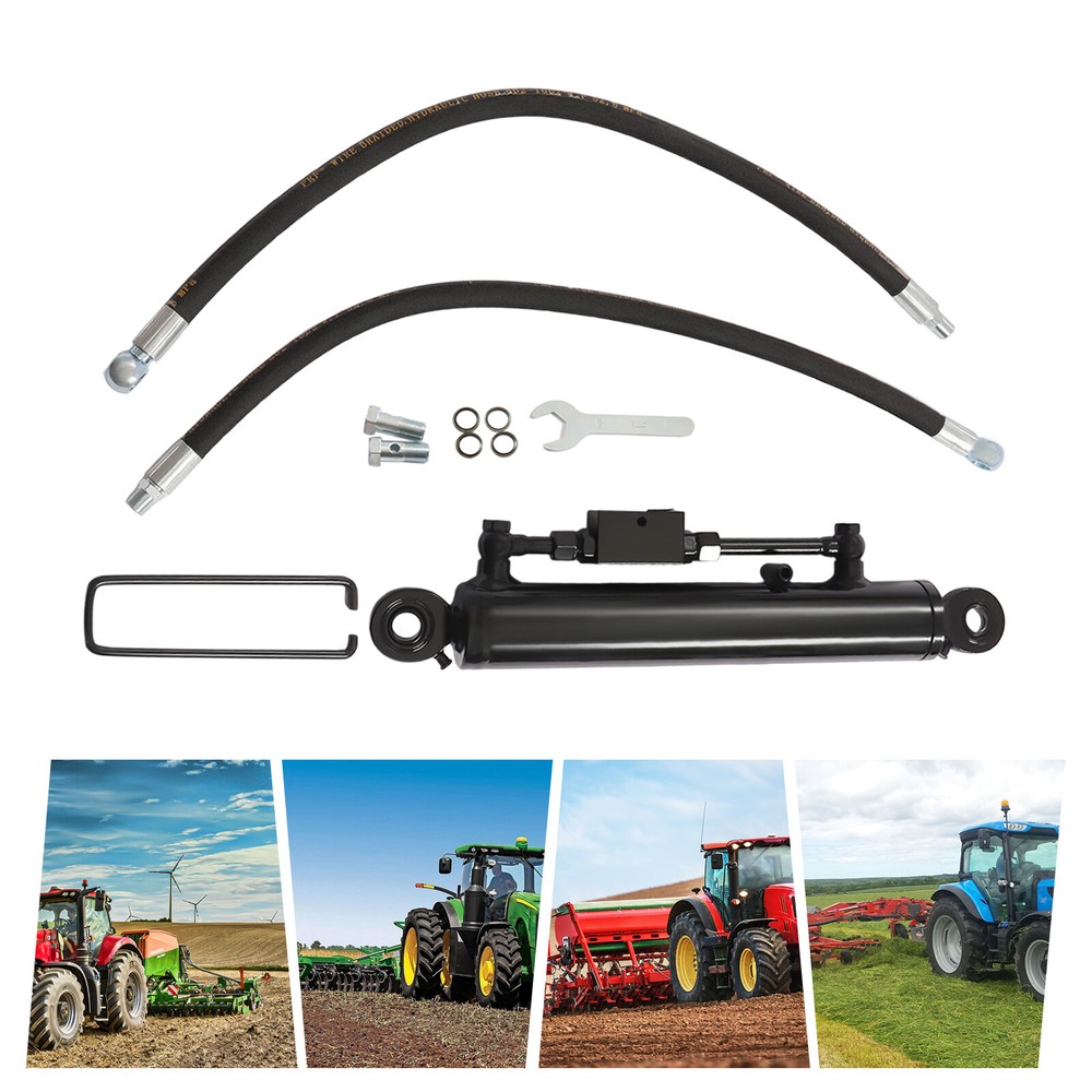 Hydraulic Top Link Cat 2-2 with Locking Block 9 11/16-28'' with 2x Hose Black