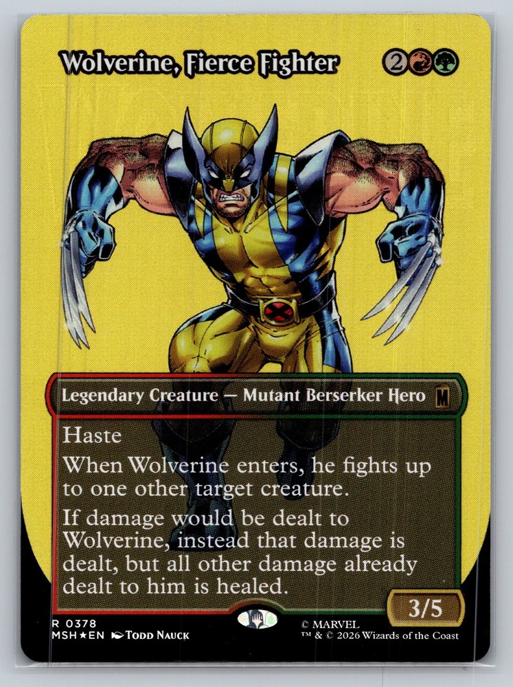 Wolverine, Fierce Fighter (Borderless) Marvel Super Heroes Foil