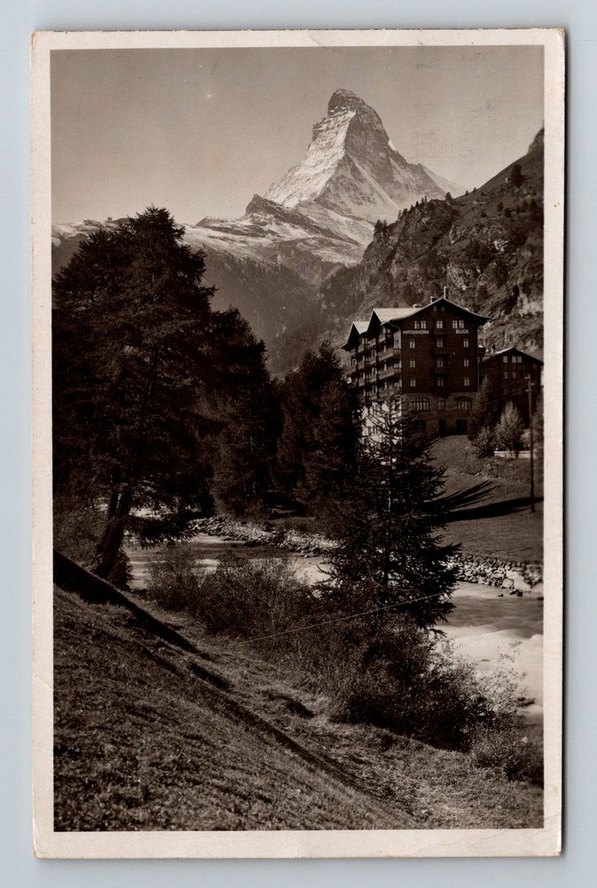 Switzerland- Zermatt Hotel Matterhornblick Souvenir Post Old PC Vintage Postcard