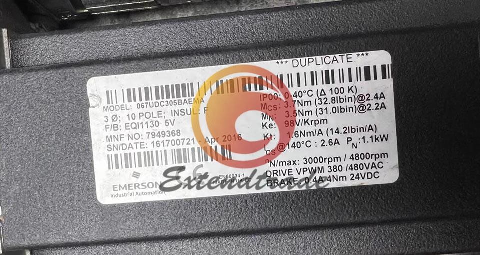 One Used Emerson Servo Motor 067Udc305Baema