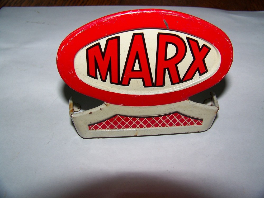 Marx Tin Litho Service Center Gas Station Top Sign Garage Vintage