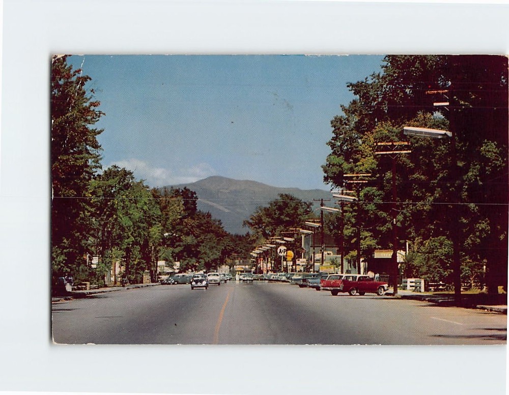 Postcard Mt. Washington from Main Street North Conway NH USA