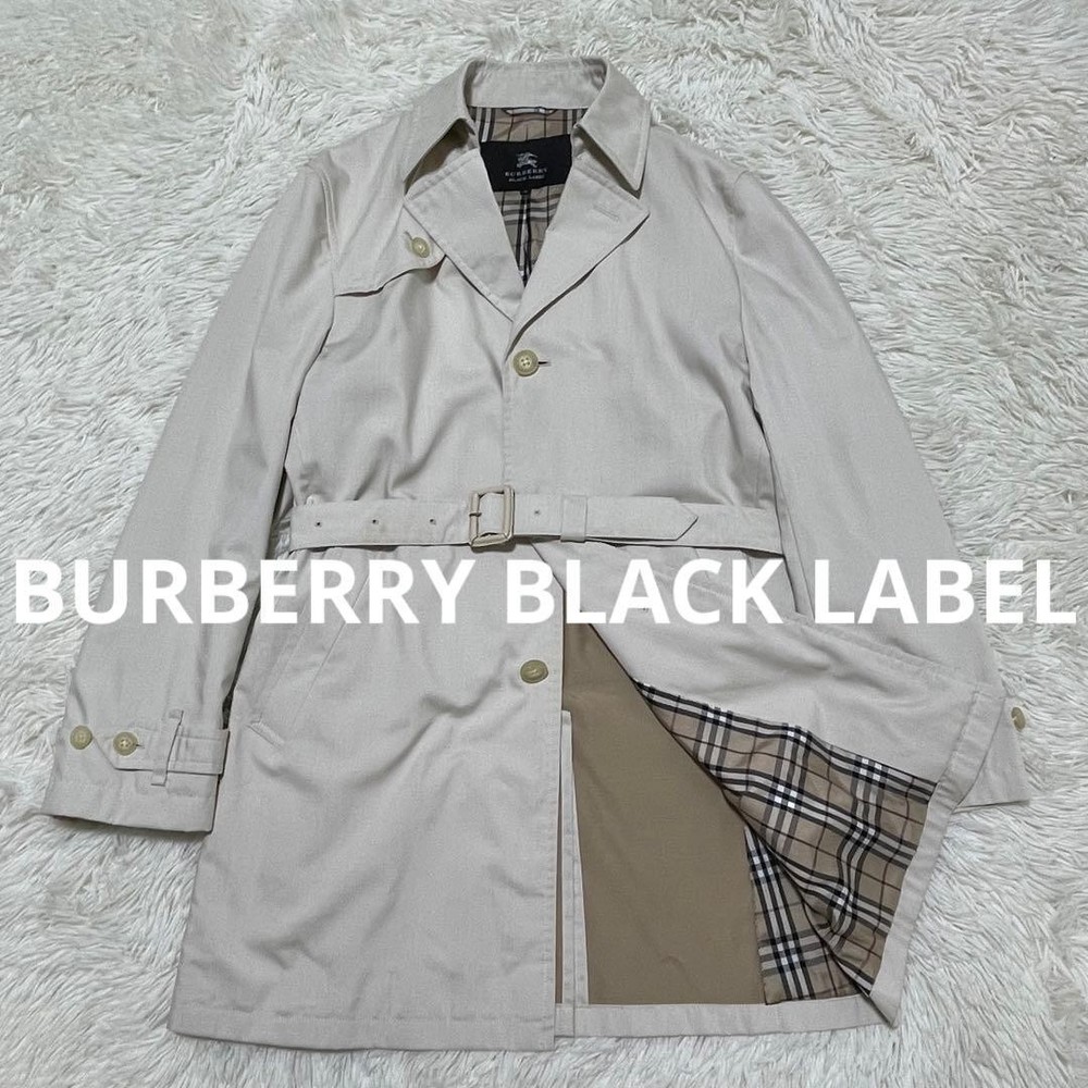 Burberry Black Label Trench Coat Beige Nova Check Men's Asian fit M US size S