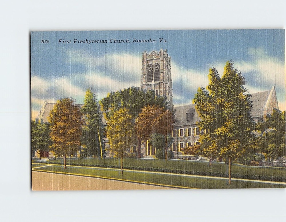 Postcard First Presbyterian Church Roanoke Virginia USA