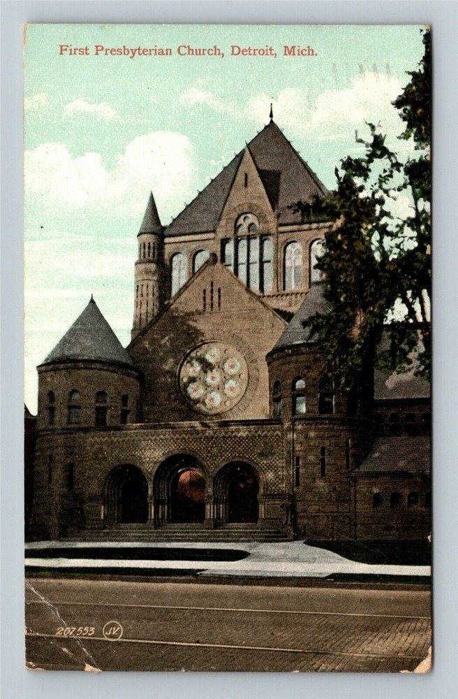 Detroit MI-Michigan, First Presbyterian Church c1909 Vintage Souvenir Postcard