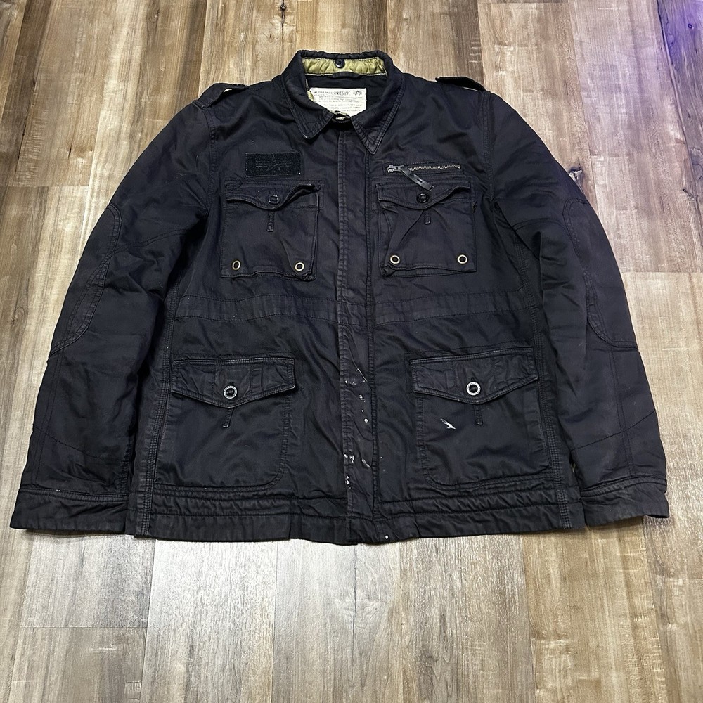Alpha Industries Field Jacket Cold Weather Coat M65 Black Size M Military Sherpa