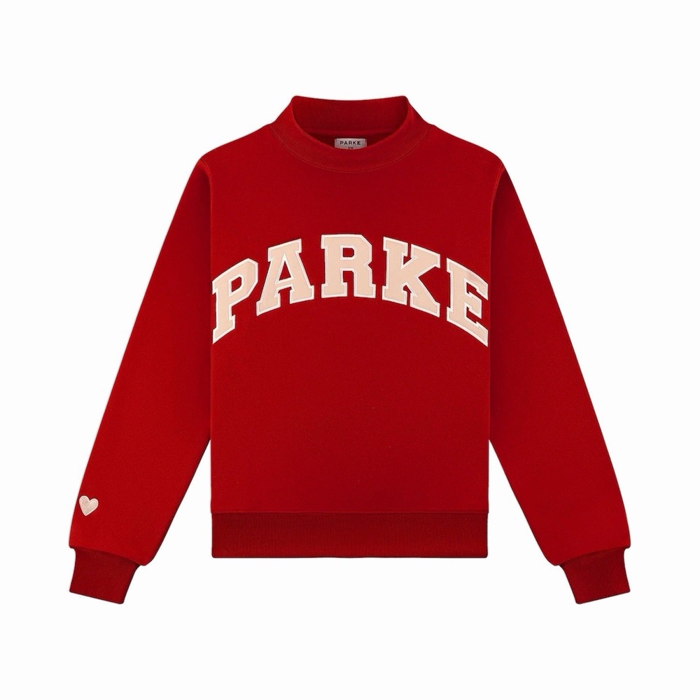 NWT Parke Official Valentine's Varsity Mockneck Crimson Peony L/XL *SOLD OUT*