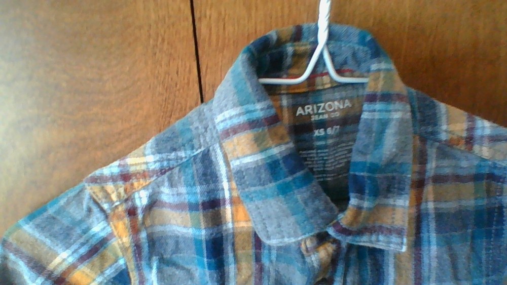 Arizona Jean Co Flannel Boys Shirt XS 6/7 2-Poc Long Slv ButtonUp Camp Hike
