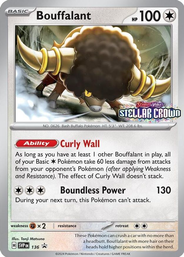 Pokemon Bouffalant (136/227) Scarlet & Violet Black Star Promos LP HOLO