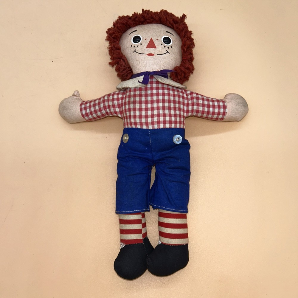 Knickerbocker Raggedy Andy Doll Plush Vintage Stuffed Toy Taiwan