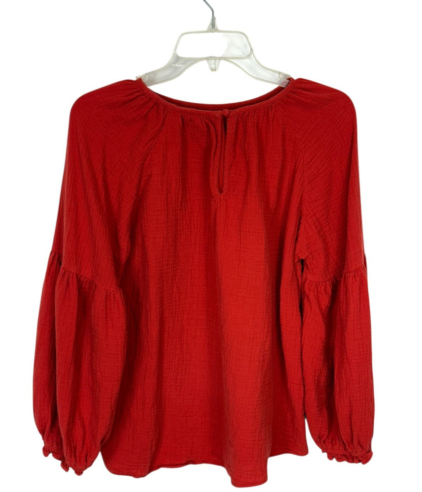 Universal Thread womens top sz XL orange puff sleeve boho peasant cottage core