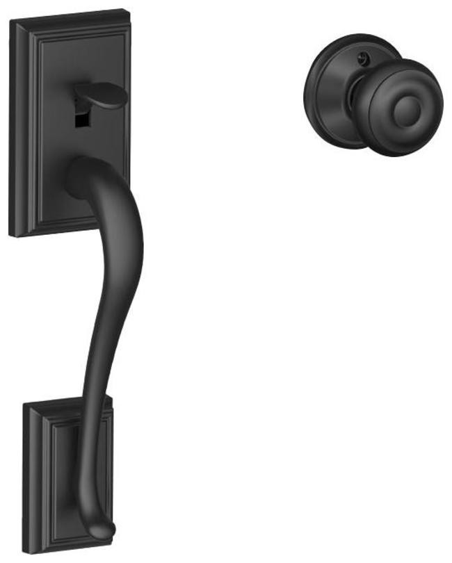 Schlage FE285-ADD-GEO Addison Black Lower Handle Set for Schlage Locks
