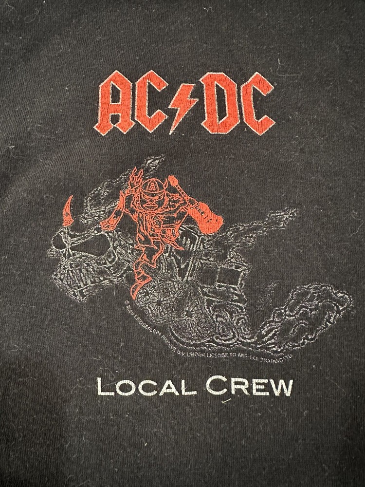 AC/ DC Tour Local Crew Member T Shirt Size XL