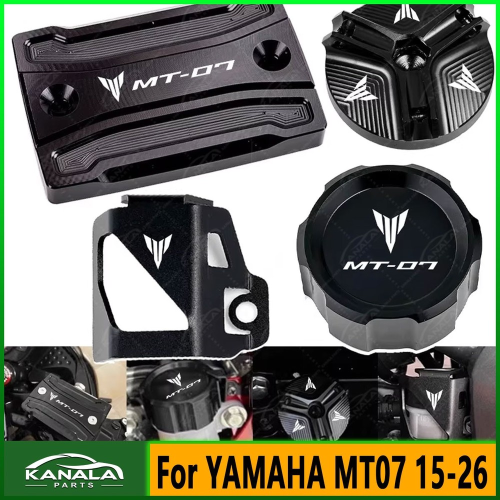 4PCS Brake Fluid Reservoir Cover Engine Oil Filler Cap For YAMAHA MT07 2015-2026