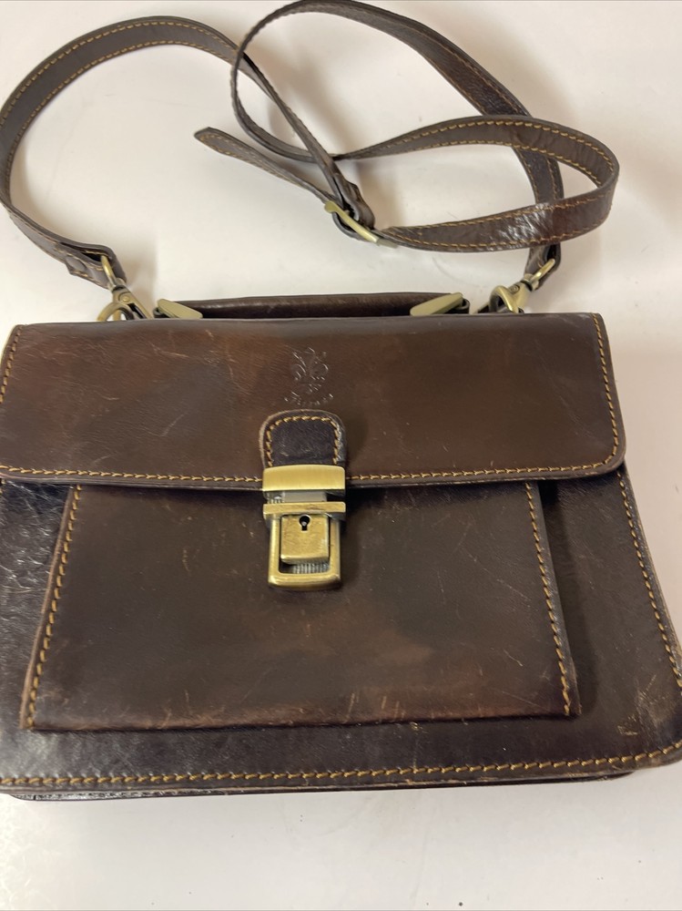Firenze Italian Leather Briefcase Messenger Bag