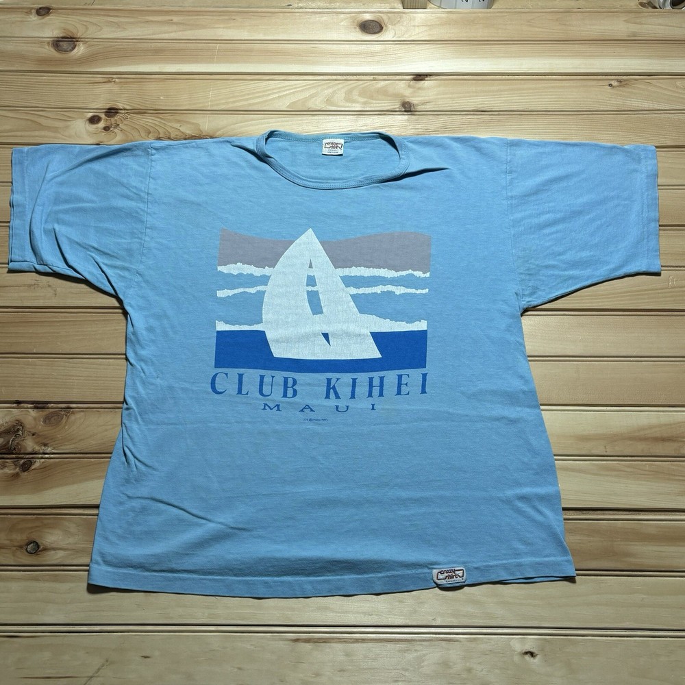 Vintage 80s Crazy Shirts Hawaii Sailboat Club Kehei Single Stitch T-Shirt Medium