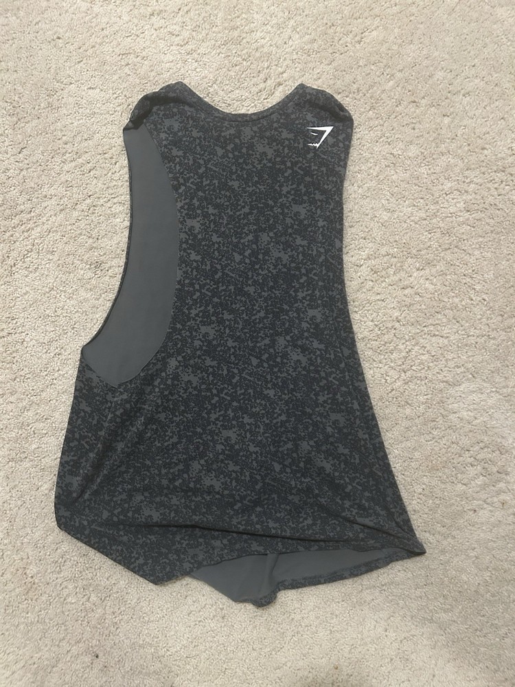 Gymshark Men's Athletic Sleeveless Tank Black Gray Geometric Lightweight Size M