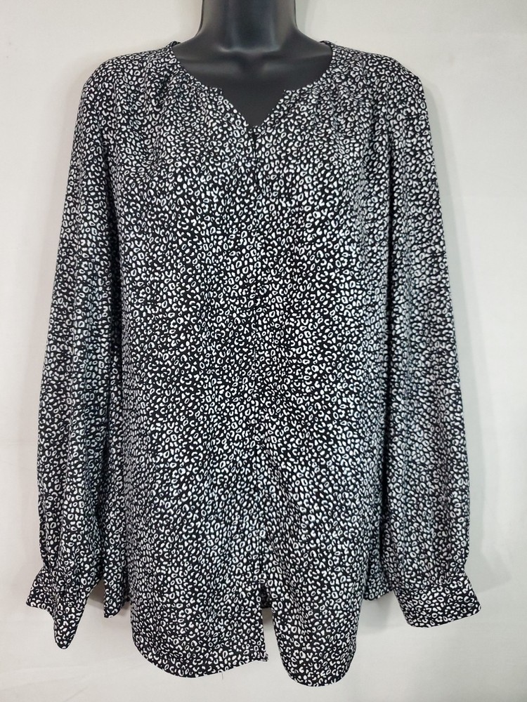 Nine West Button Up Shirt Women's Size XL Long Sleeve Semi Sheer