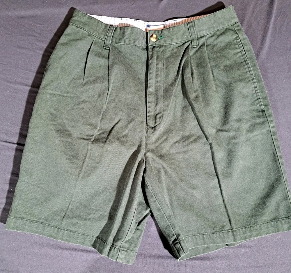 Tommy Hilfiger Men's Green 100% Cotton Fly Golf Outdoor Shorts Size 31 30