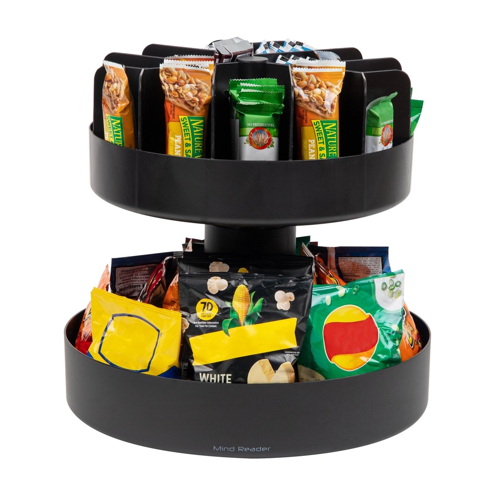Mind Reader 2-Tier Snack Carousel Countertop Organizer for Breakroom or Office