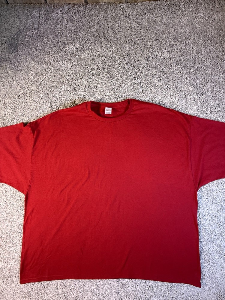 Hanes Men’s T Shirt Red Size 5XL Short Sleeve