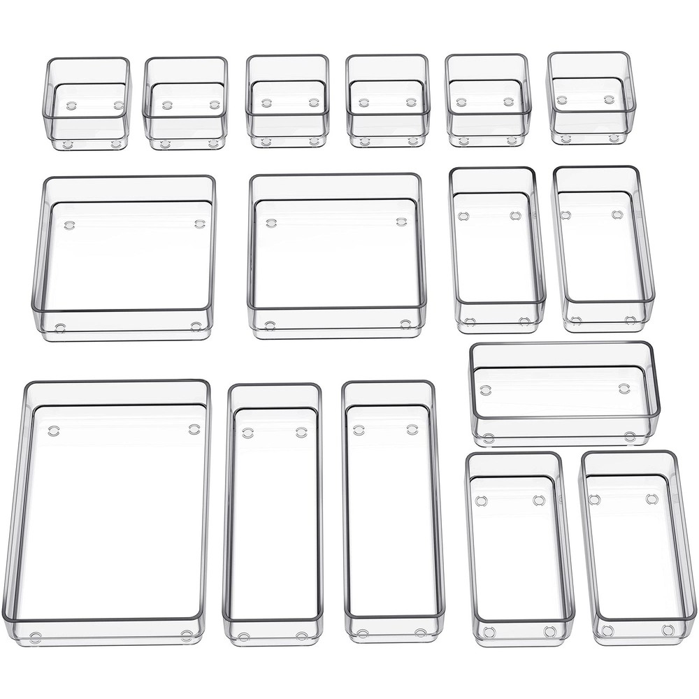 Best SMARTAKE 16-Piece Drawer Organizer with Non-Slip Silicone Pads 5-Size Desk