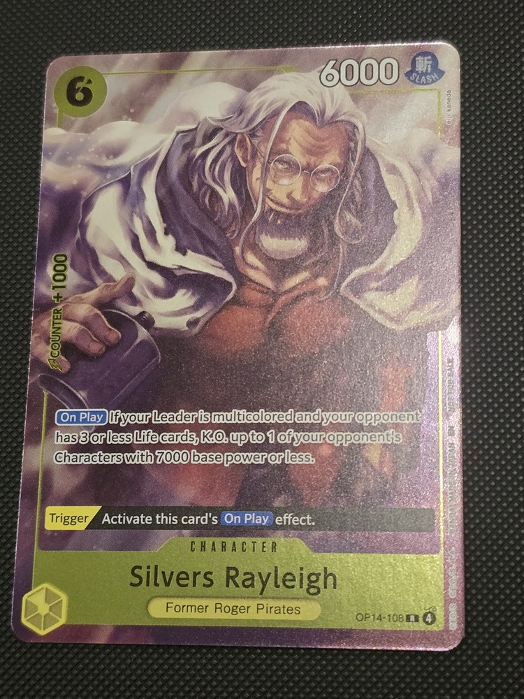 One Piece Silvers Rayleigh (Dash Pack)  OP14-108 R Foil The Azure Sea's Seven