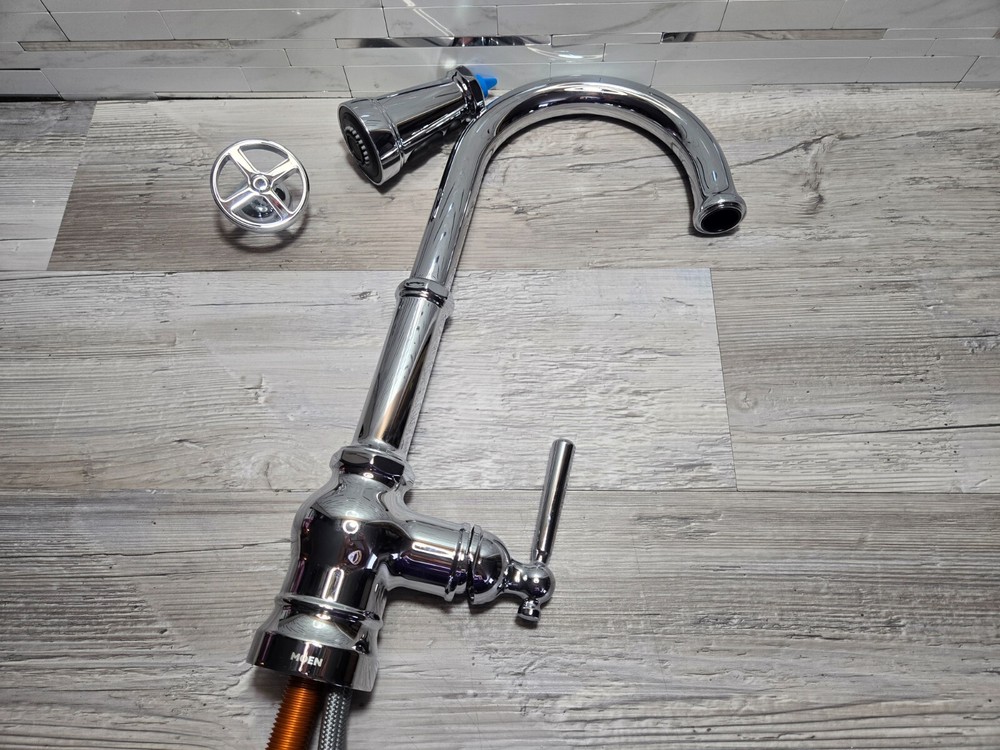 Moen S72003 Paterson Chrome One Handle High Arc Pulldown Kitchen Faucet
