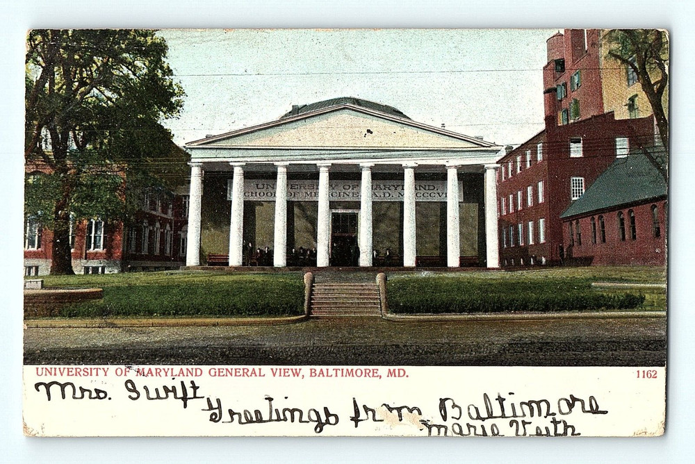 General View University of Maryland Baltimore Maryland 1906 Antique Postcard D5