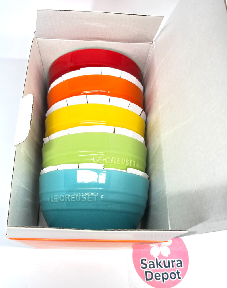 Le Creuset Rice Bowl Size S Set of 5 Rainbow Stone Ware  300ml D12cm 4.75
