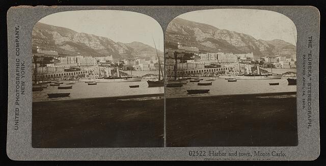 Photo:Harbor and town, Monte Carlo 1908