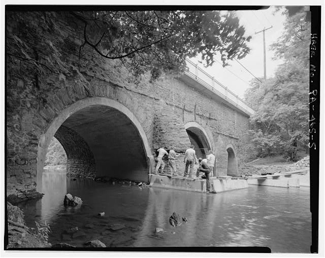 5. 3/4 VIEW FROM EAST. - Pennypack Creek Bridge, Spanning Pennypack Creek at